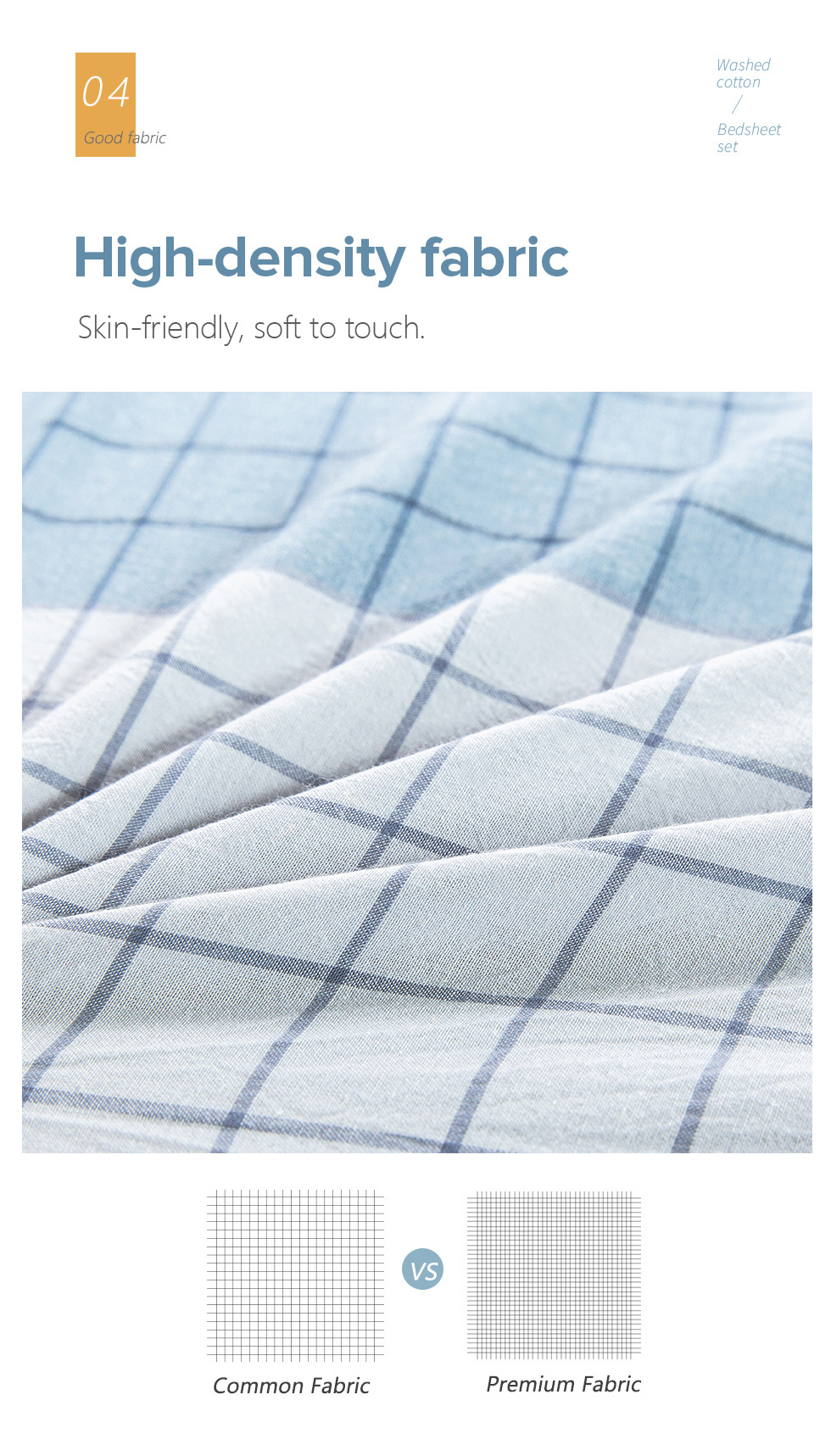 Washed Cotton Bedsheet Set-5